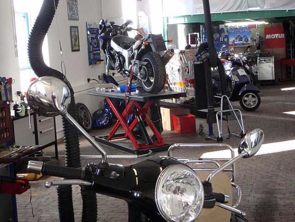 Blick in die Werkstatt von Körner Motobikes
