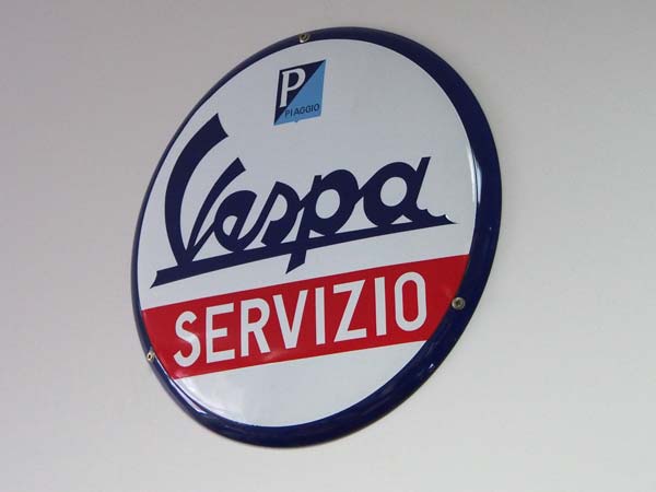 Werkstatt Blechschild Vespa Servizio